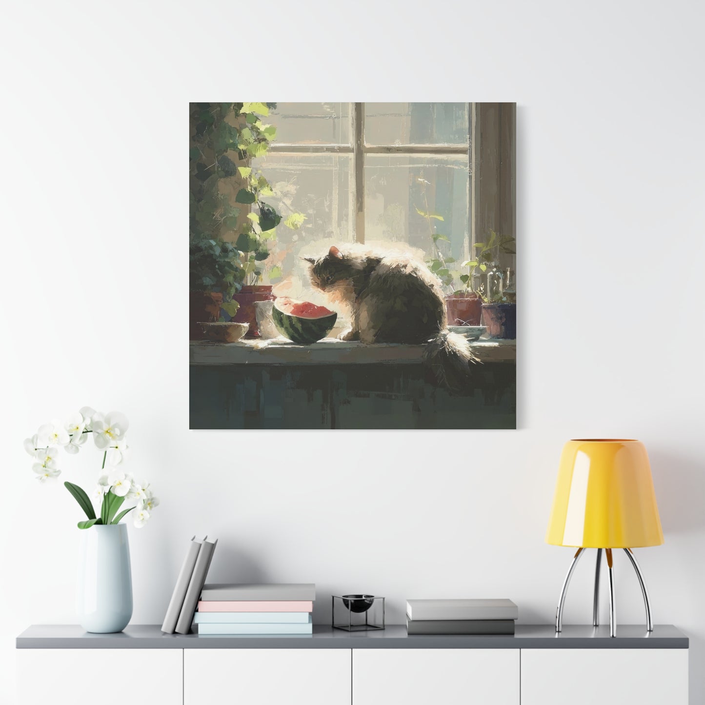 Cozy Cat Canvas Art Print, Home Decor
