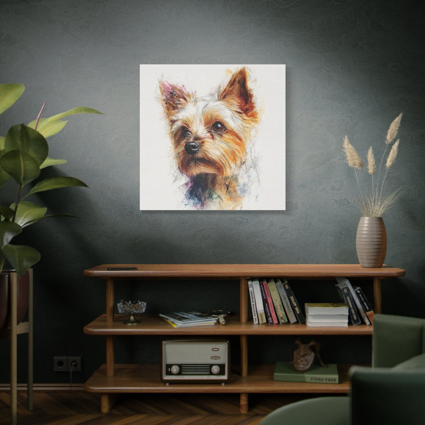 Yorkshire Terrier Dog Portrait Canvas Art