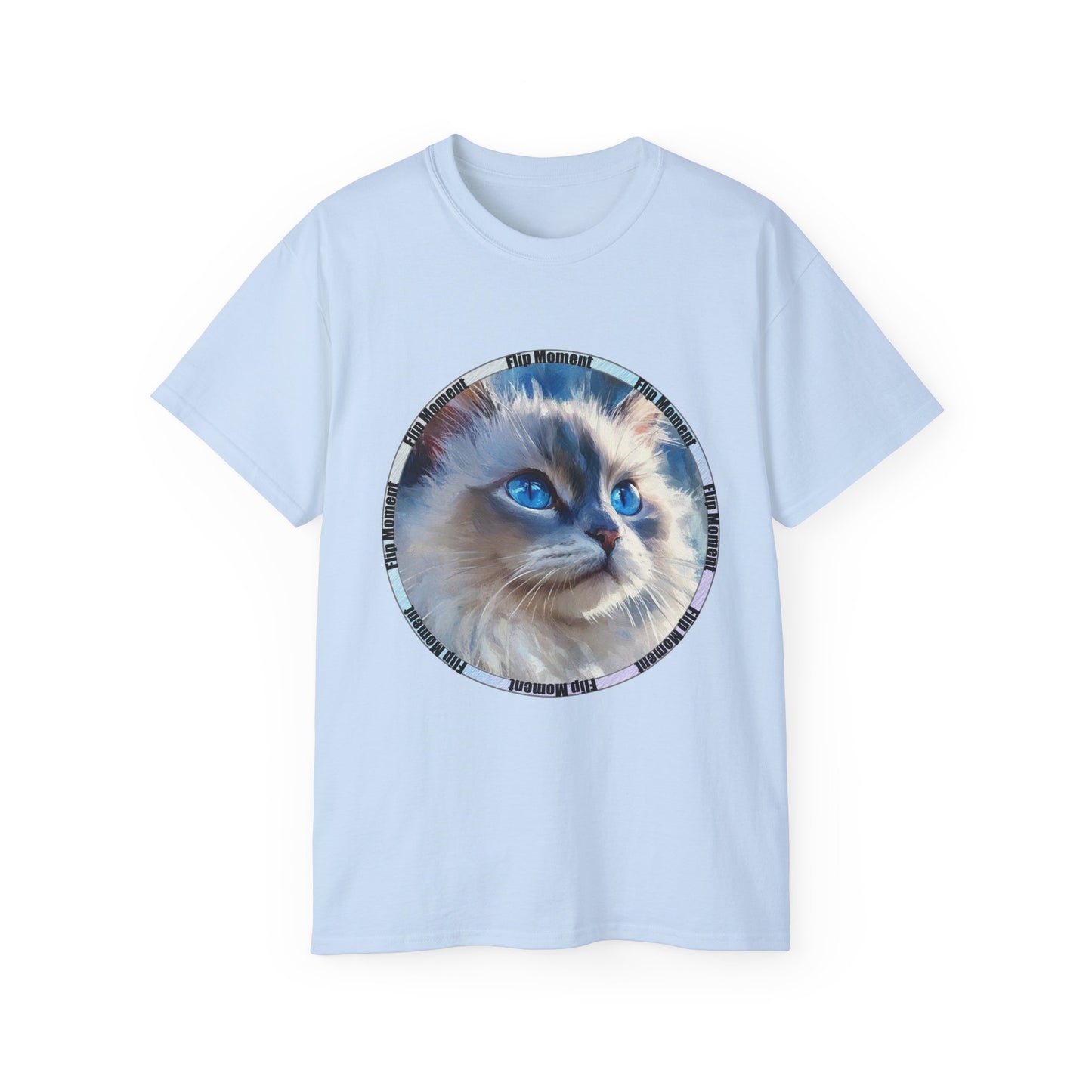 Blue-Eyed Cat Unisex Ultra Cotton Tee, Cat Lover's Shirt, Pet Owner Gift, Cute Animal Tee, Cat-themed Apparel
