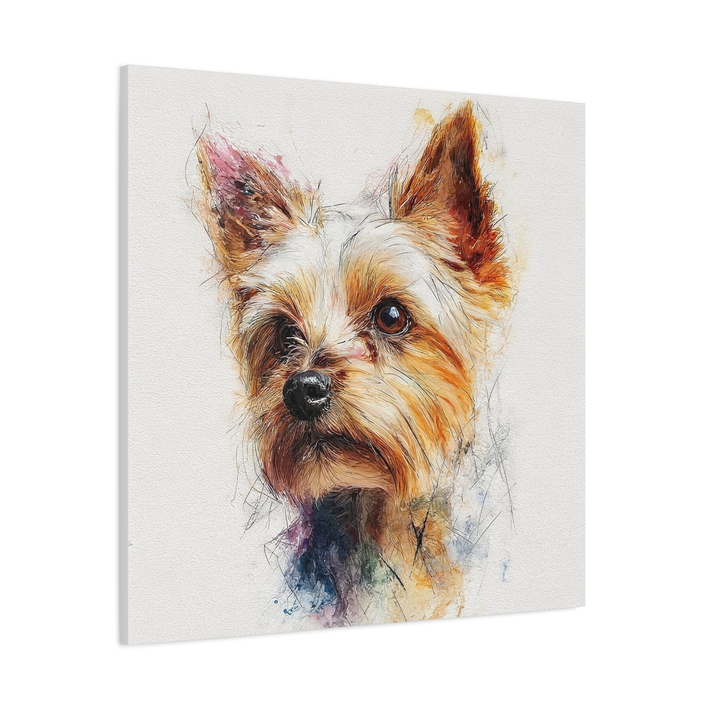 Yorkshire Terrier Dog Portrait Canvas Art