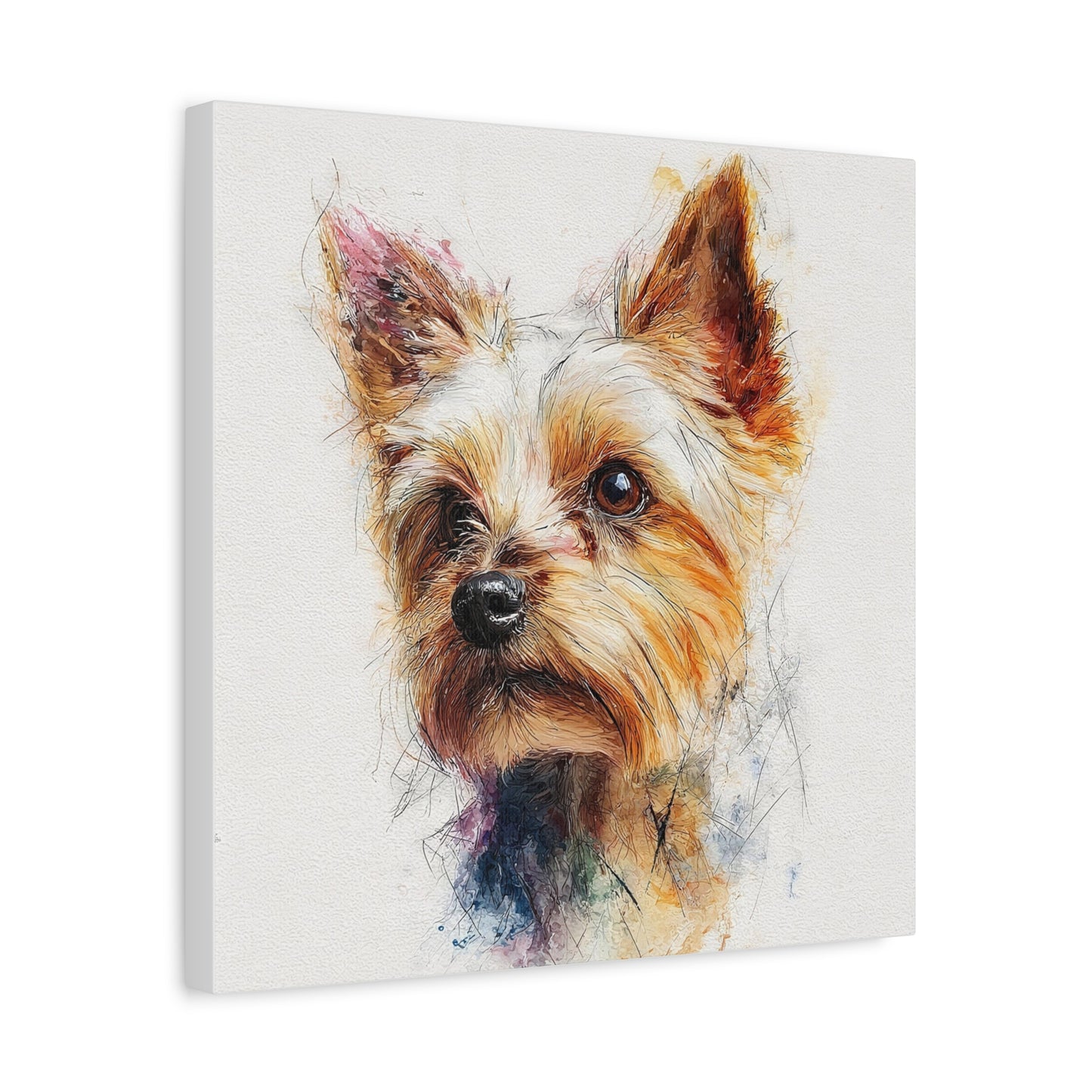 Yorkshire Terrier Dog Portrait Canvas Art
