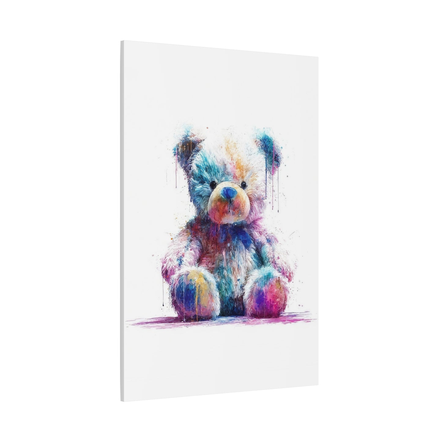 Colorful Teddy Bear Canvas Art Print