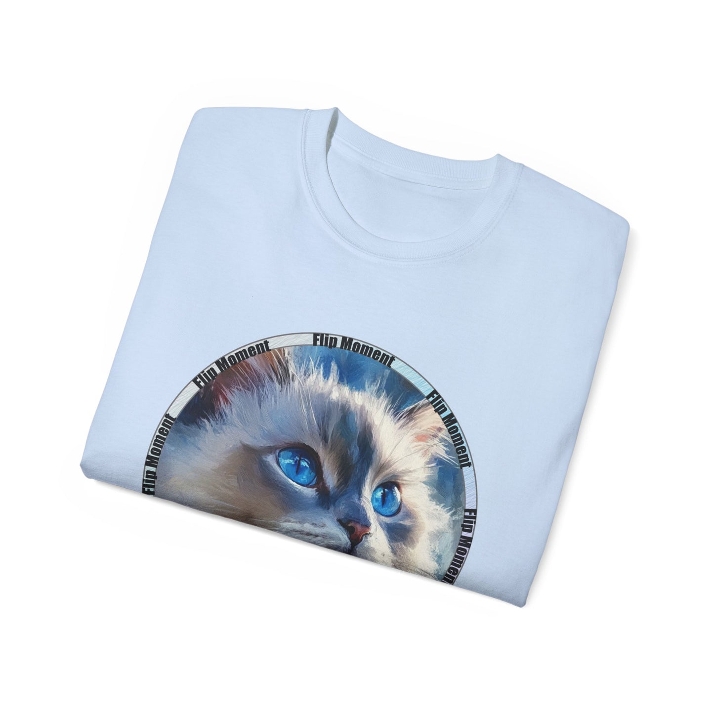 Blue-Eyed Cat Unisex Ultra Cotton Tee, Cat Lover's Shirt, Pet Owner Gift, Cute Animal Tee, Cat-themed Apparel