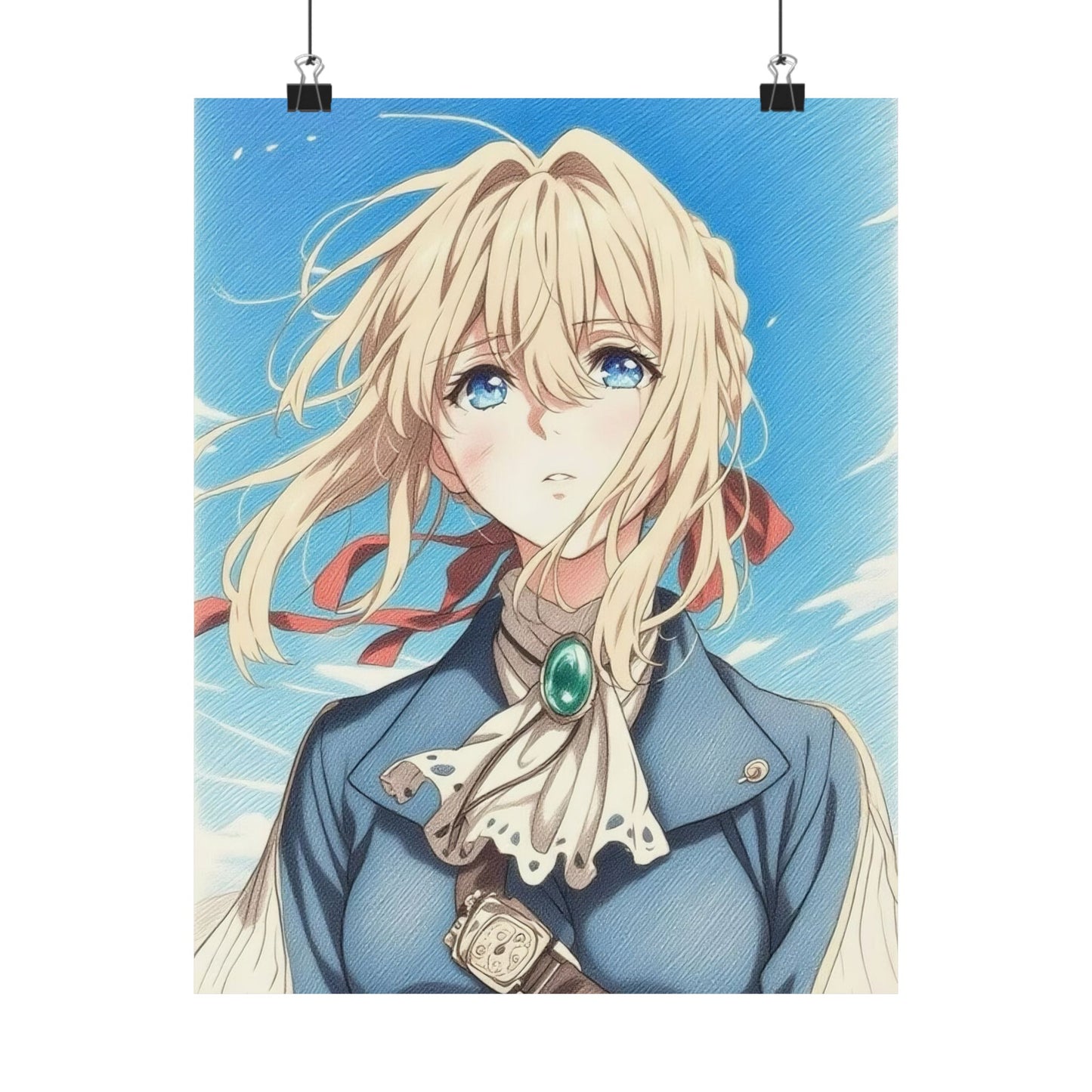 violet evergarden Color Pencils sketch Printed