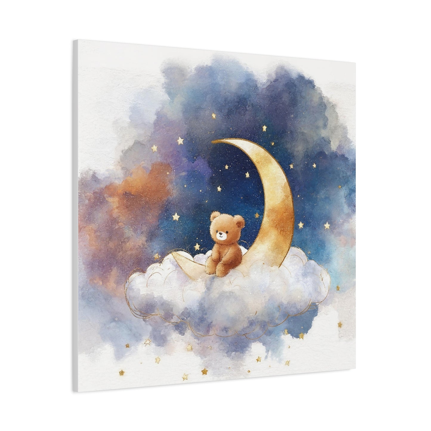 Adorable Bear Moon Canvas Art