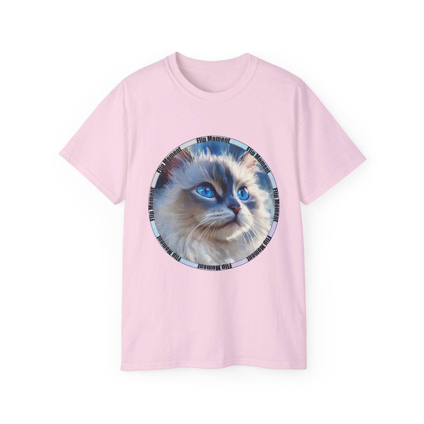 Blue-Eyed Cat Unisex Ultra Cotton Tee, Cat Lover's Shirt, Pet Owner Gift, Cute Animal Tee, Cat-themed Apparel