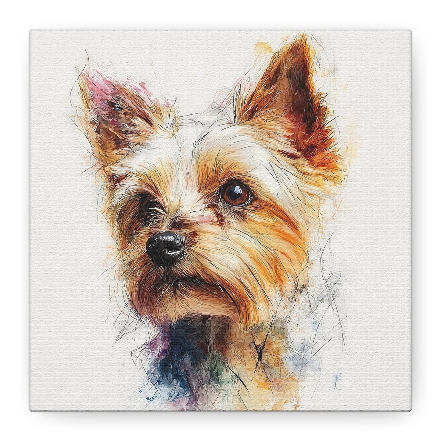 Yorkshire Terrier Dog Portrait Canvas Art
