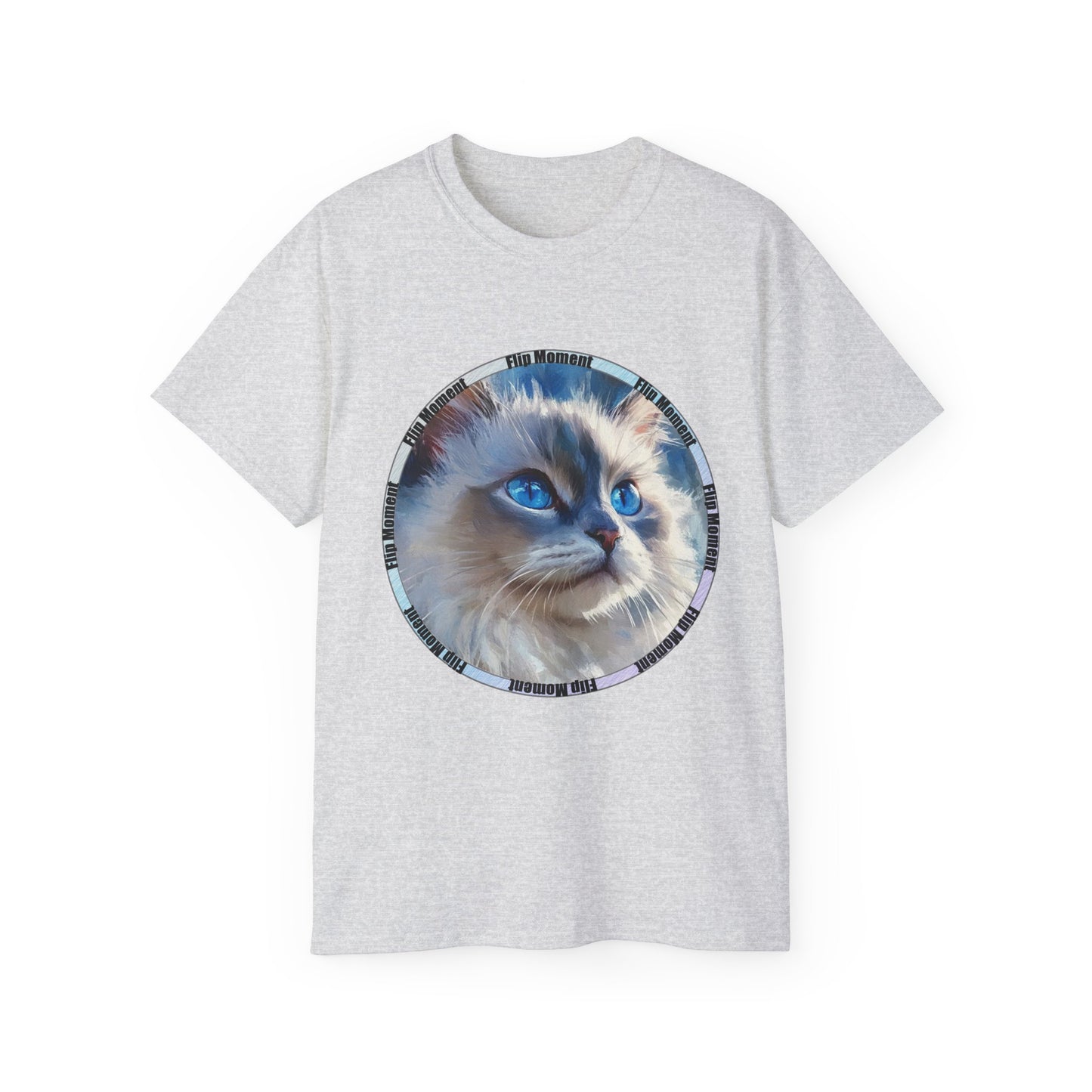 Blue-Eyed Cat Unisex Ultra Cotton Tee, Cat Lover's Shirt, Pet Owner Gift, Cute Animal Tee, Cat-themed Apparel