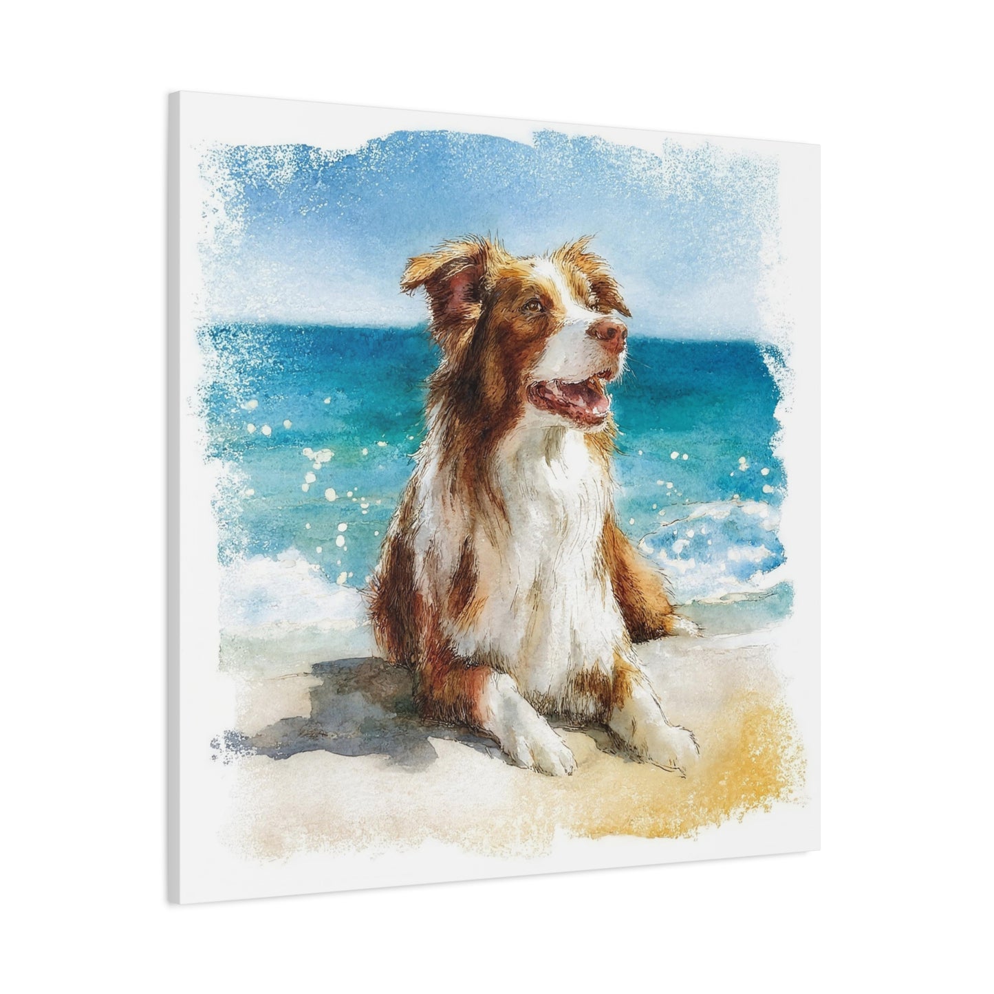 Beach Pup Canvas Art, Dog Lover Decor