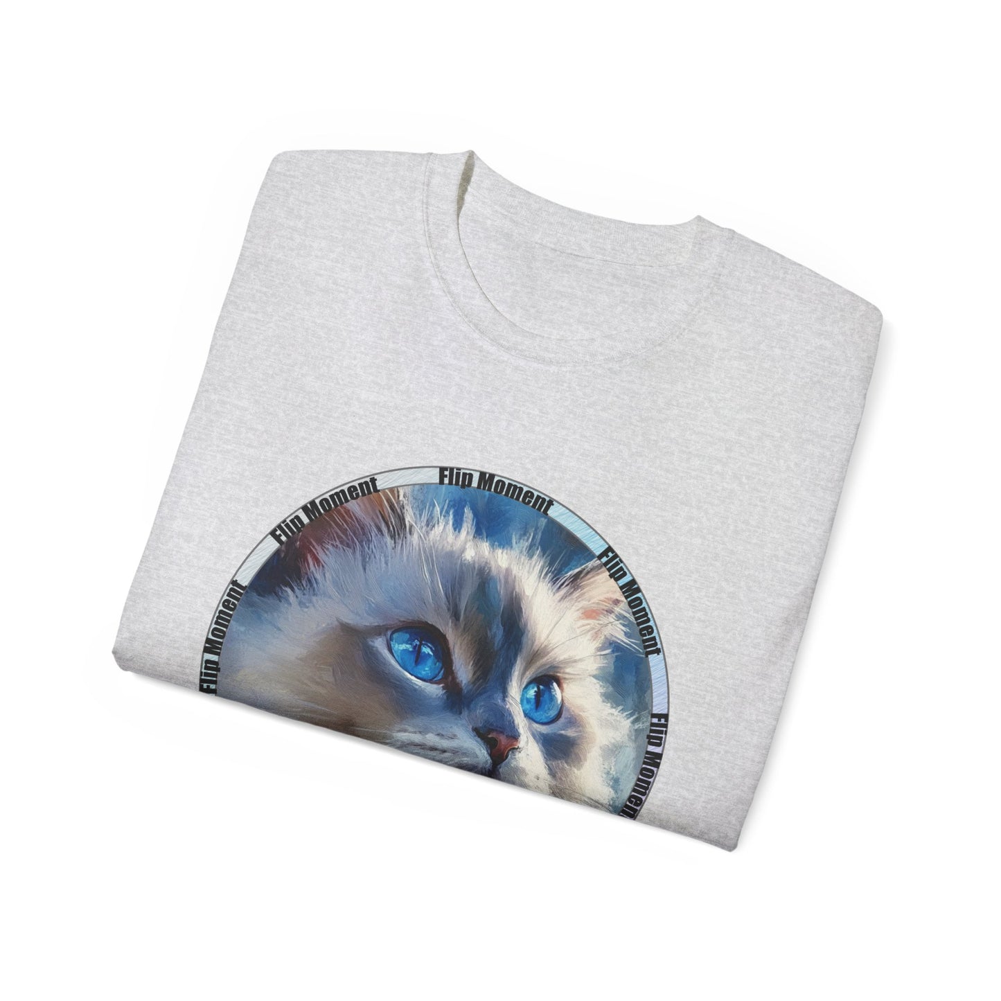 Blue-Eyed Cat Unisex Ultra Cotton Tee, Cat Lover's Shirt, Pet Owner Gift, Cute Animal Tee, Cat-themed Apparel