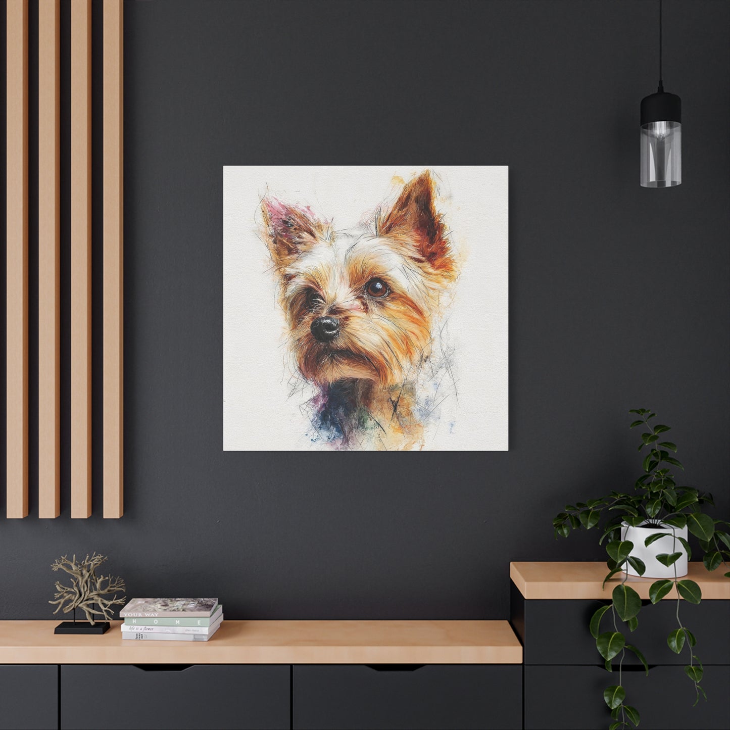 Yorkshire Terrier Dog Portrait Canvas Art