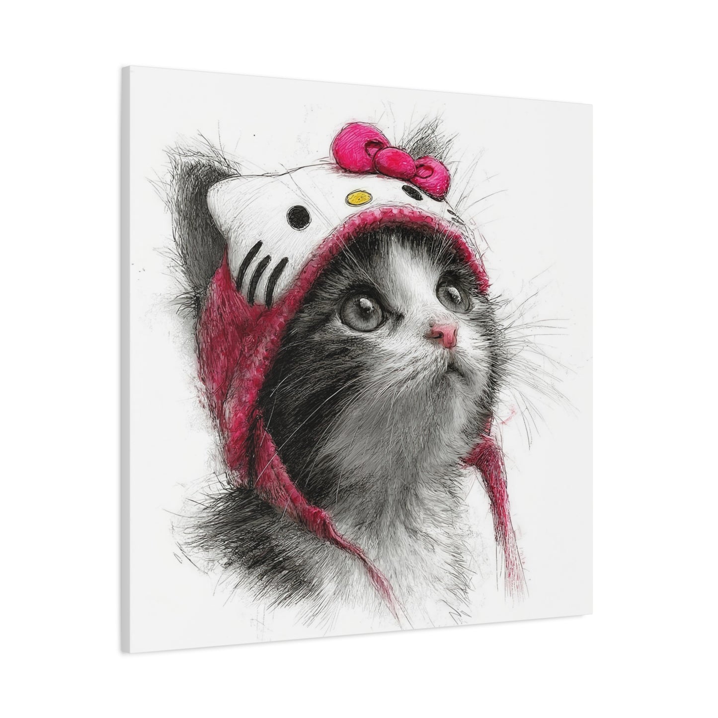 Adorable Cat Canvas Art, Cute Kitty Wall Decor