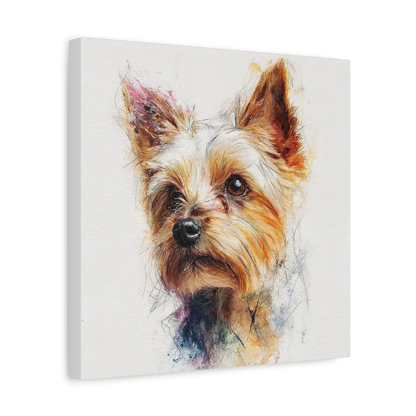 Yorkshire Terrier Dog Portrait Canvas Art