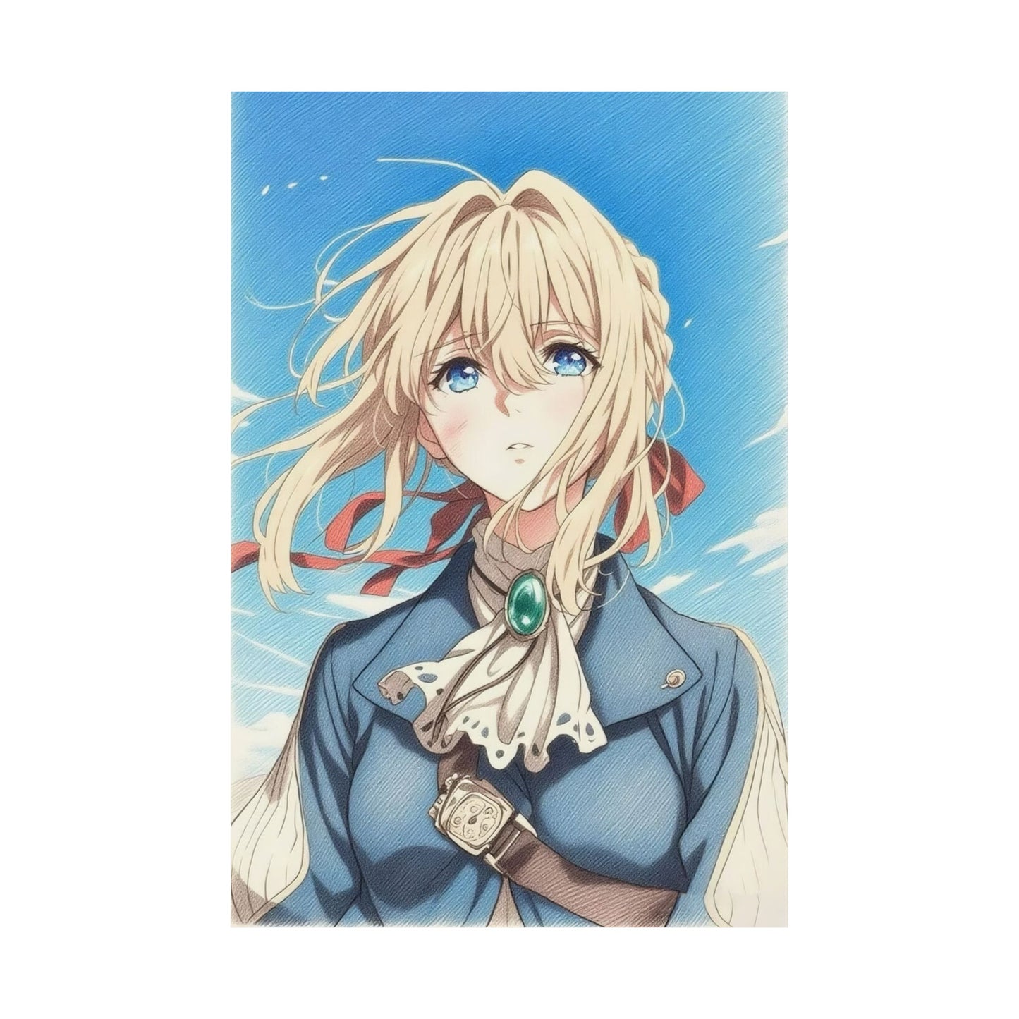 violet evergarden Color Pencils sketch Printed