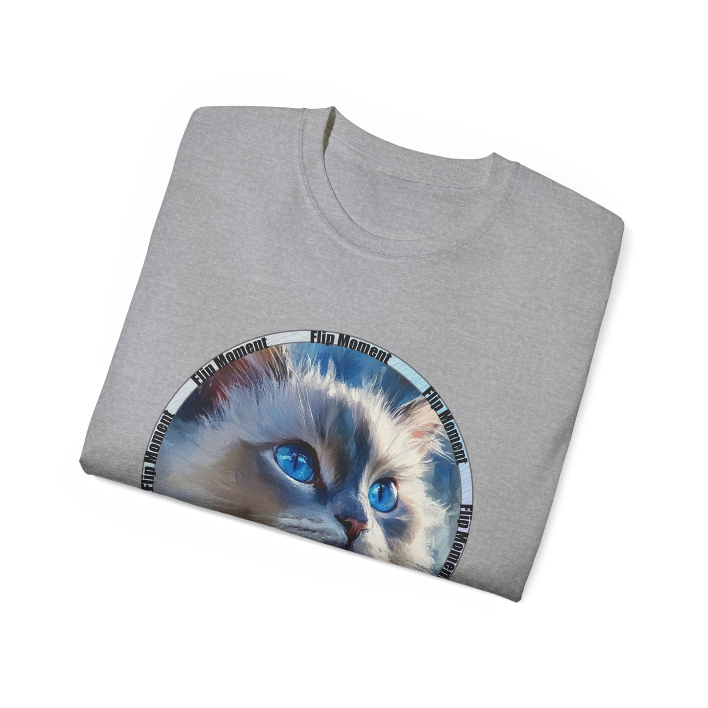 Blue-Eyed Cat Unisex Ultra Cotton Tee, Cat Lover's Shirt, Pet Owner Gift, Cute Animal Tee, Cat-themed Apparel