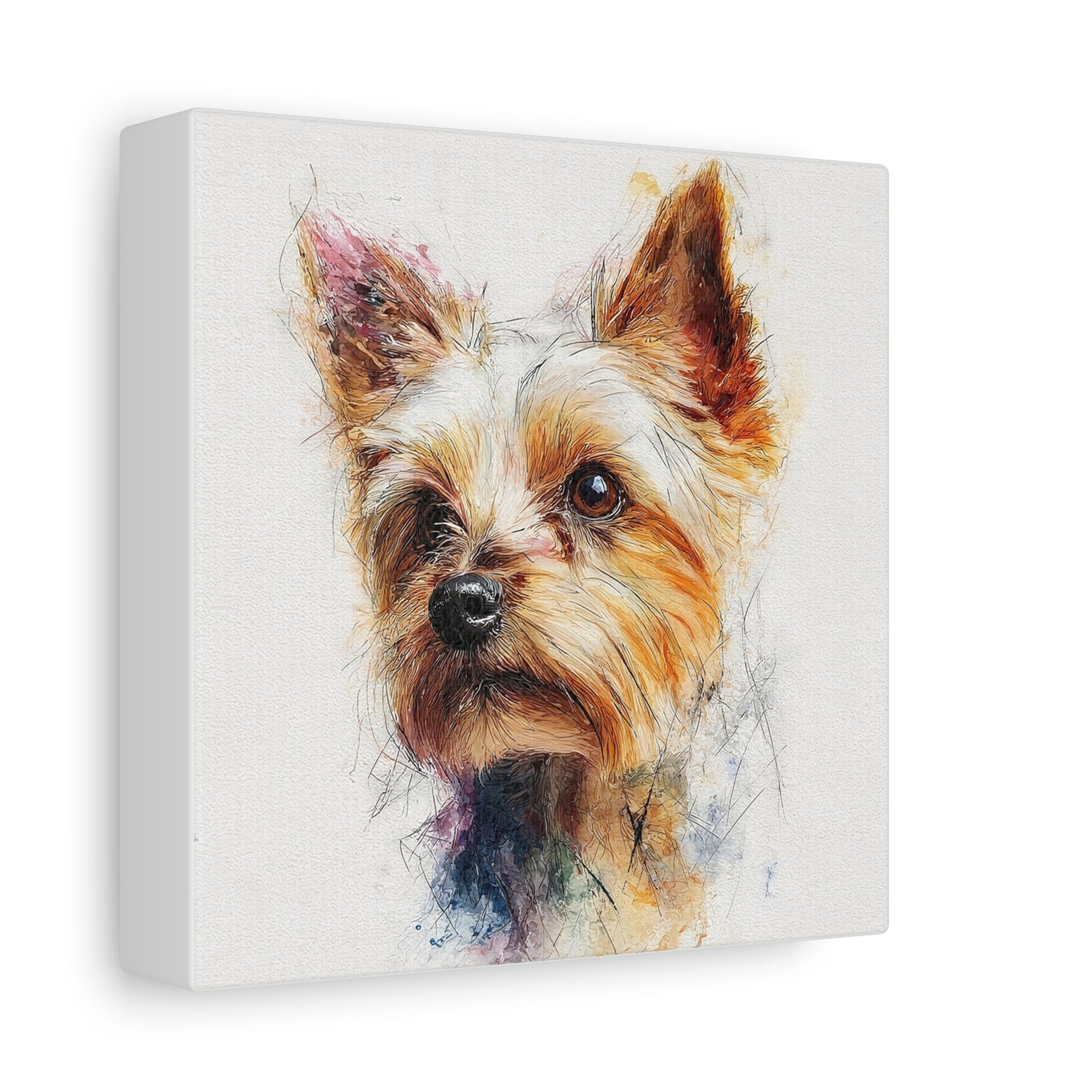 Yorkshire Terrier Dog Portrait Canvas Art