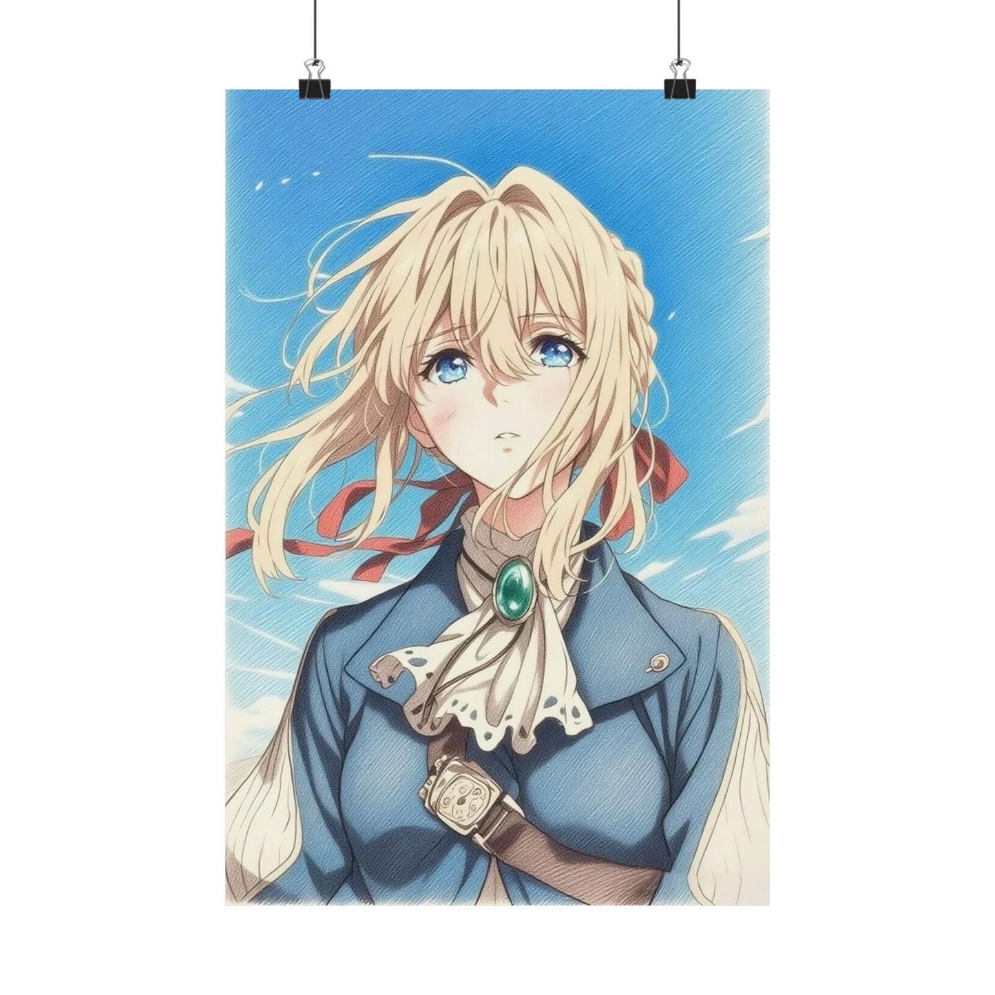 violet evergarden Color Pencils sketch Printed