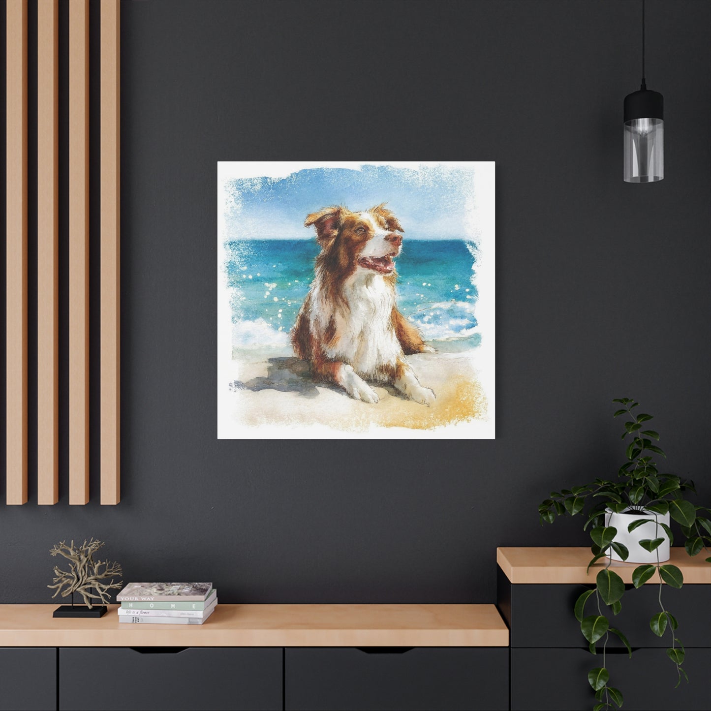 Beach Pup Canvas Art, Dog Lover Decor