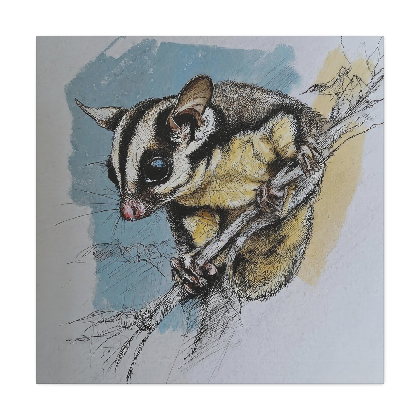 Sugar Glider Art Canvas Print, Wildlife Decor