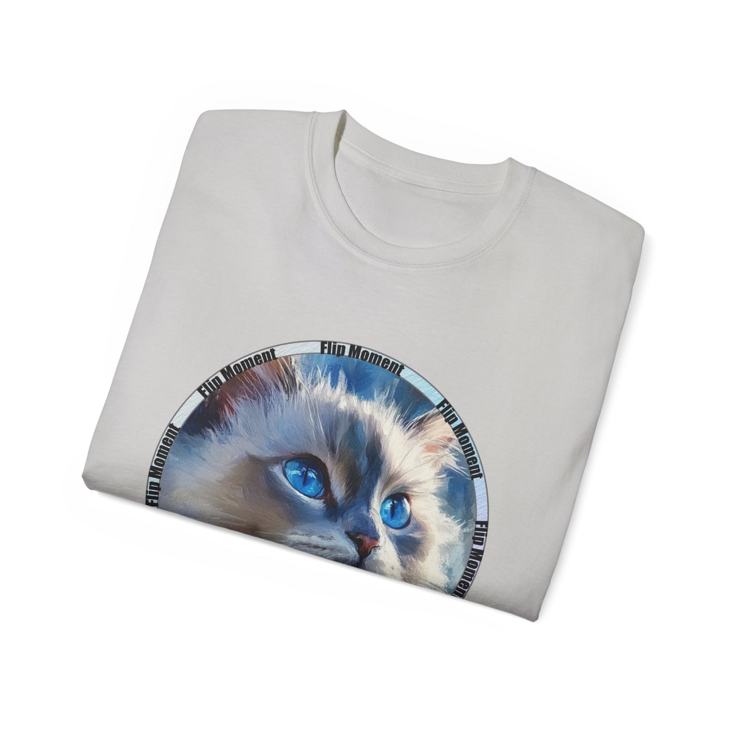 Blue-Eyed Cat Unisex Ultra Cotton Tee, Cat Lover's Shirt, Pet Owner Gift, Cute Animal Tee, Cat-themed Apparel