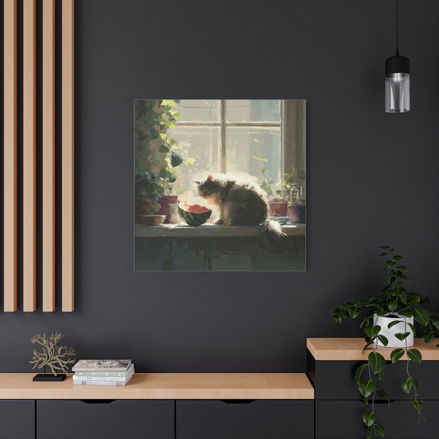 Cozy Cat Canvas Art Print, Home Decor