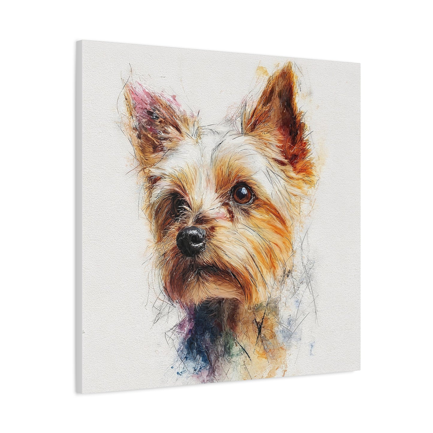 Yorkshire Terrier Dog Portrait Canvas Art