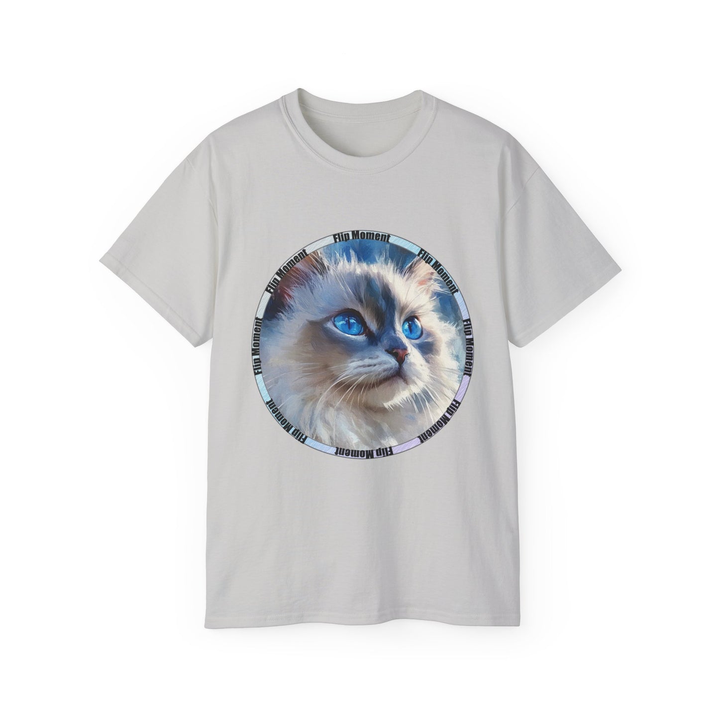 Blue-Eyed Cat Unisex Ultra Cotton Tee, Cat Lover's Shirt, Pet Owner Gift, Cute Animal Tee, Cat-themed Apparel