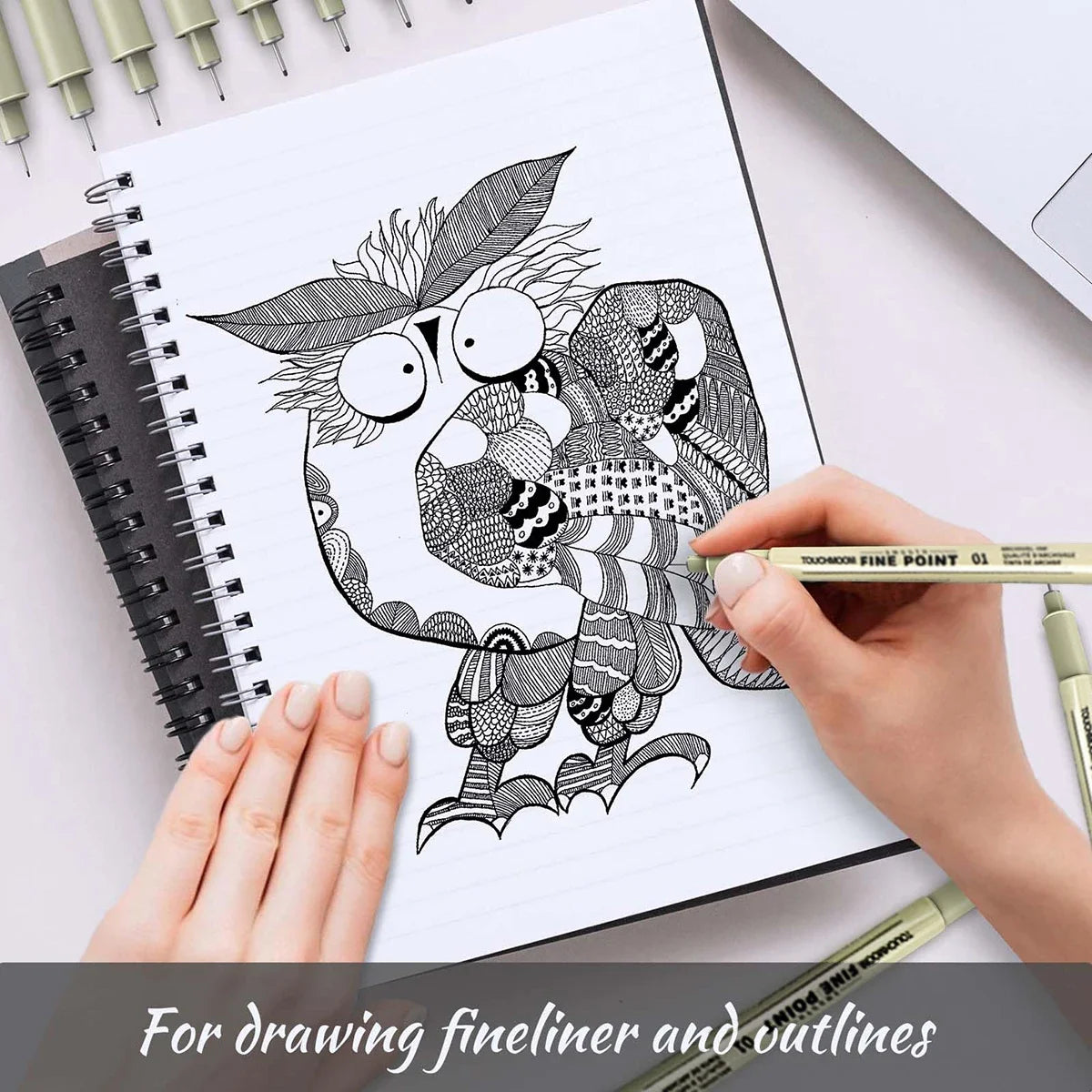 6-12Pcs/Set Hook Needle Pen Hand-painted Fineliner
