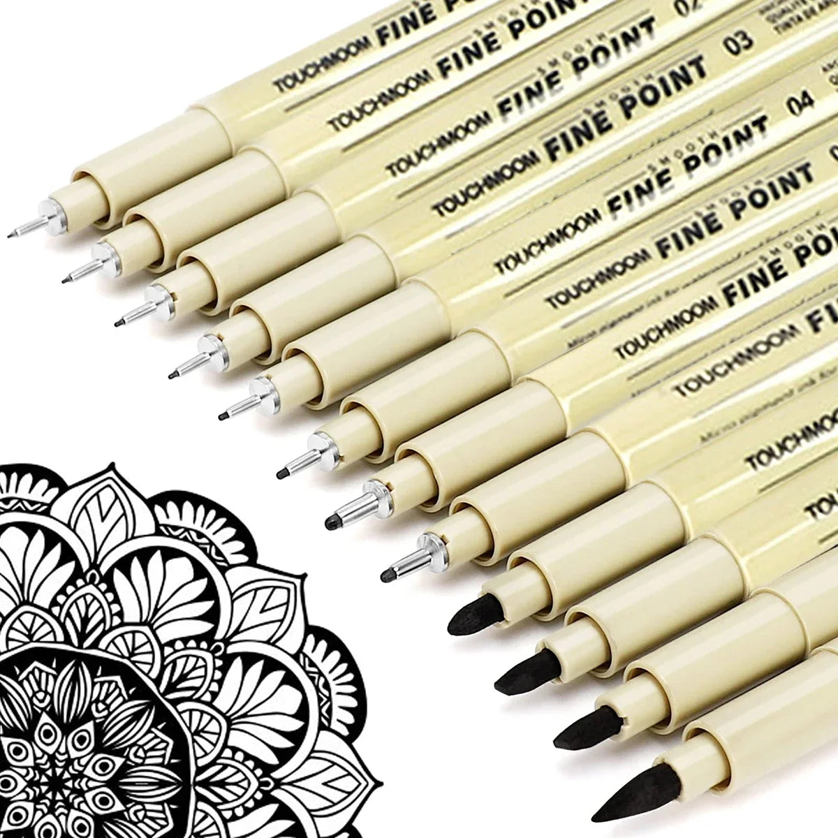 6-12Pcs/Set Hook Needle Pen Hand-painted Fineliner