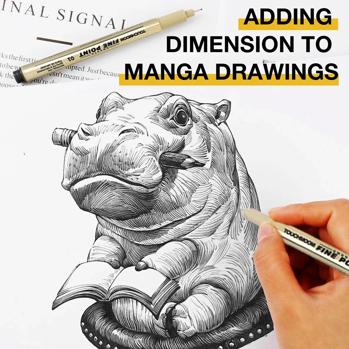 6-12Pcs/Set Hook Needle Pen Hand-painted Fineliner