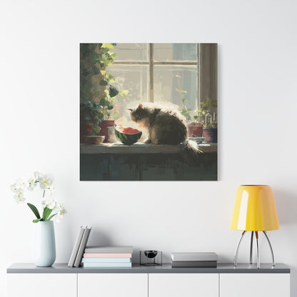 Cozy Cat Canvas Art Print, Home Decor