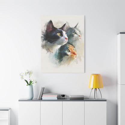 Cat Portraits Matte Canvas Art