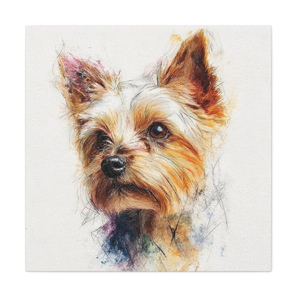 Yorkshire Terrier Dog Portrait Canvas Art