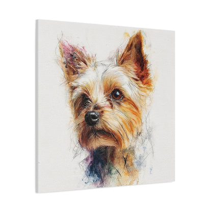 Yorkshire Terrier Dog Portrait Canvas Art