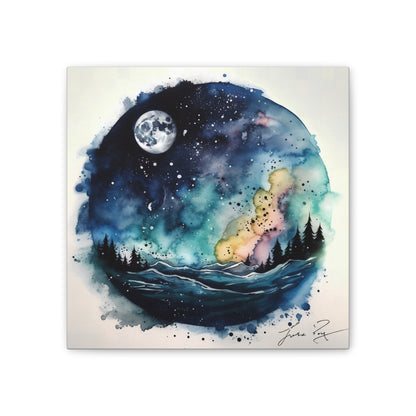 Galaxy scenery in Water Color Style Canvas Printed