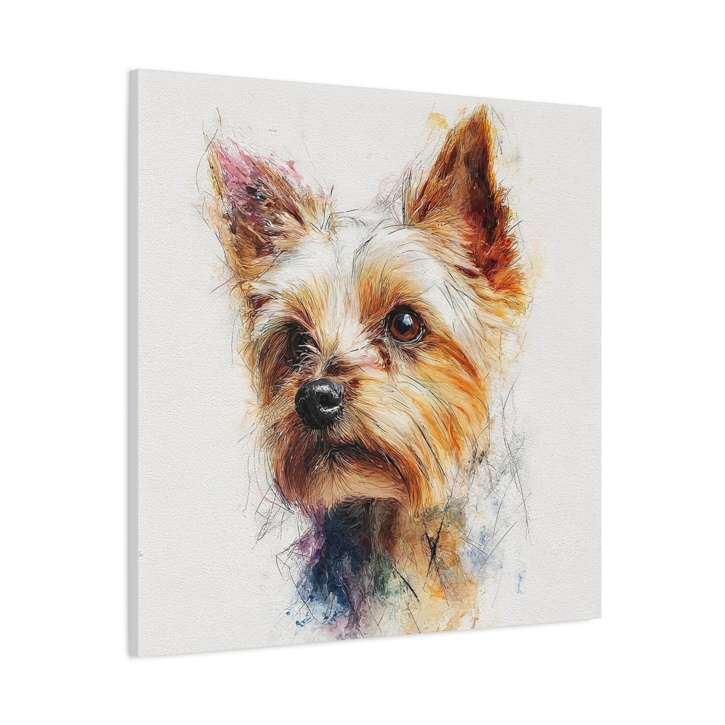 Yorkshire Terrier Dog Portrait Canvas Art