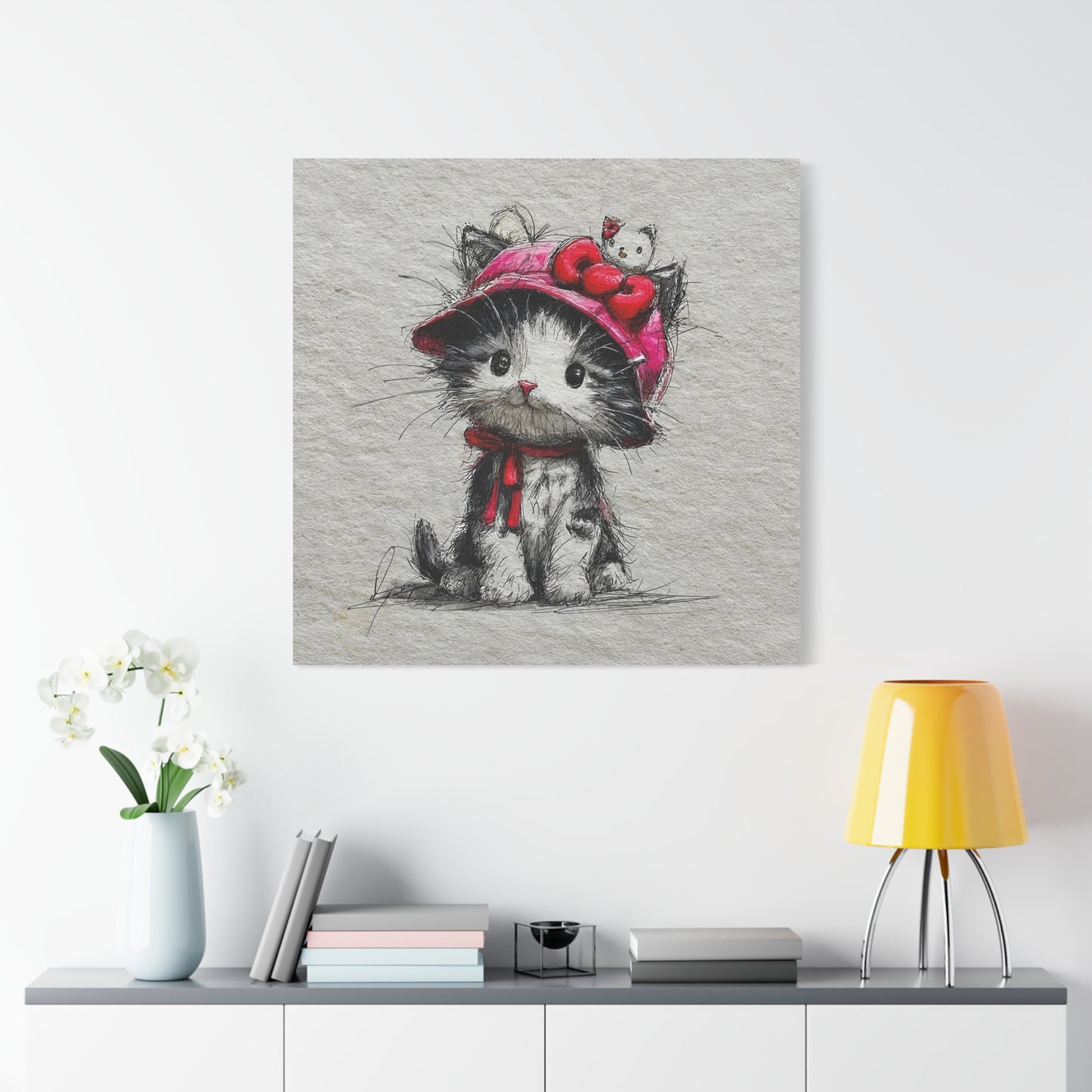 Adorable Cat Canvas Wall Art