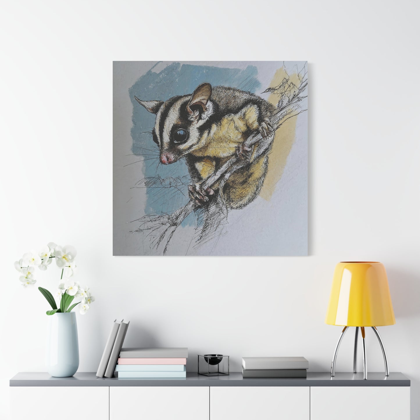 Sugar Glider Art Canvas Print, Wildlife Decor