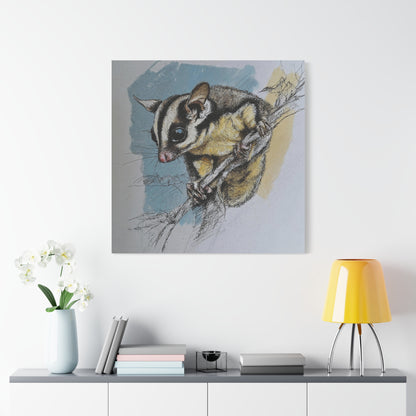 Sugar Glider Art Canvas Print, Wildlife Decor