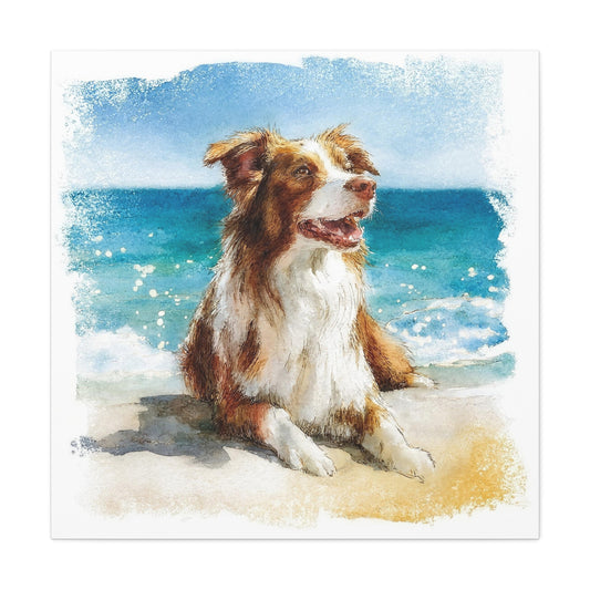 Beach Pup Canvas Art, Dog Lover Decor