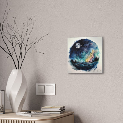 Galaxy scenery in Water Color Style Canvas Printed