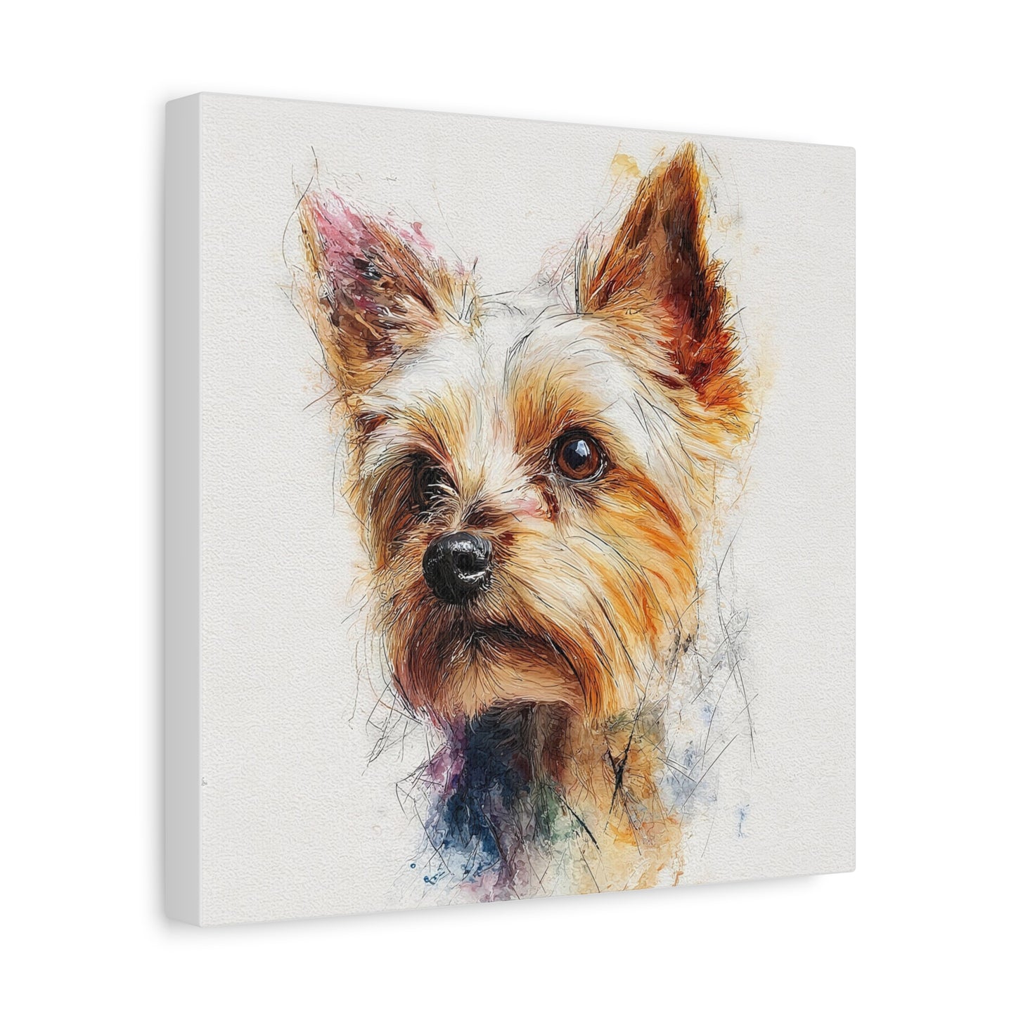 Yorkshire Terrier Dog Portrait Canvas Art