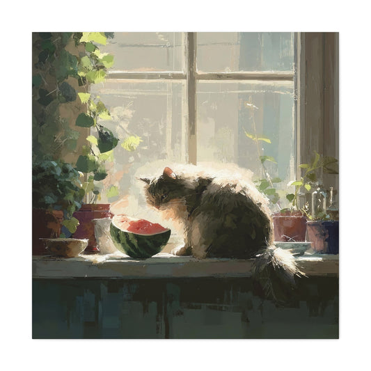 Cozy Cat Canvas Art Print, Home Decor