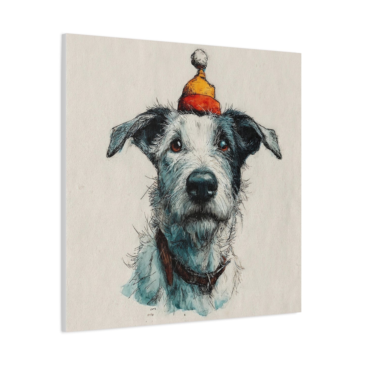 Whimsical Dog Art Canvas Print