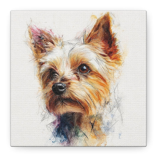 Yorkshire Terrier Dog Portrait Canvas Art