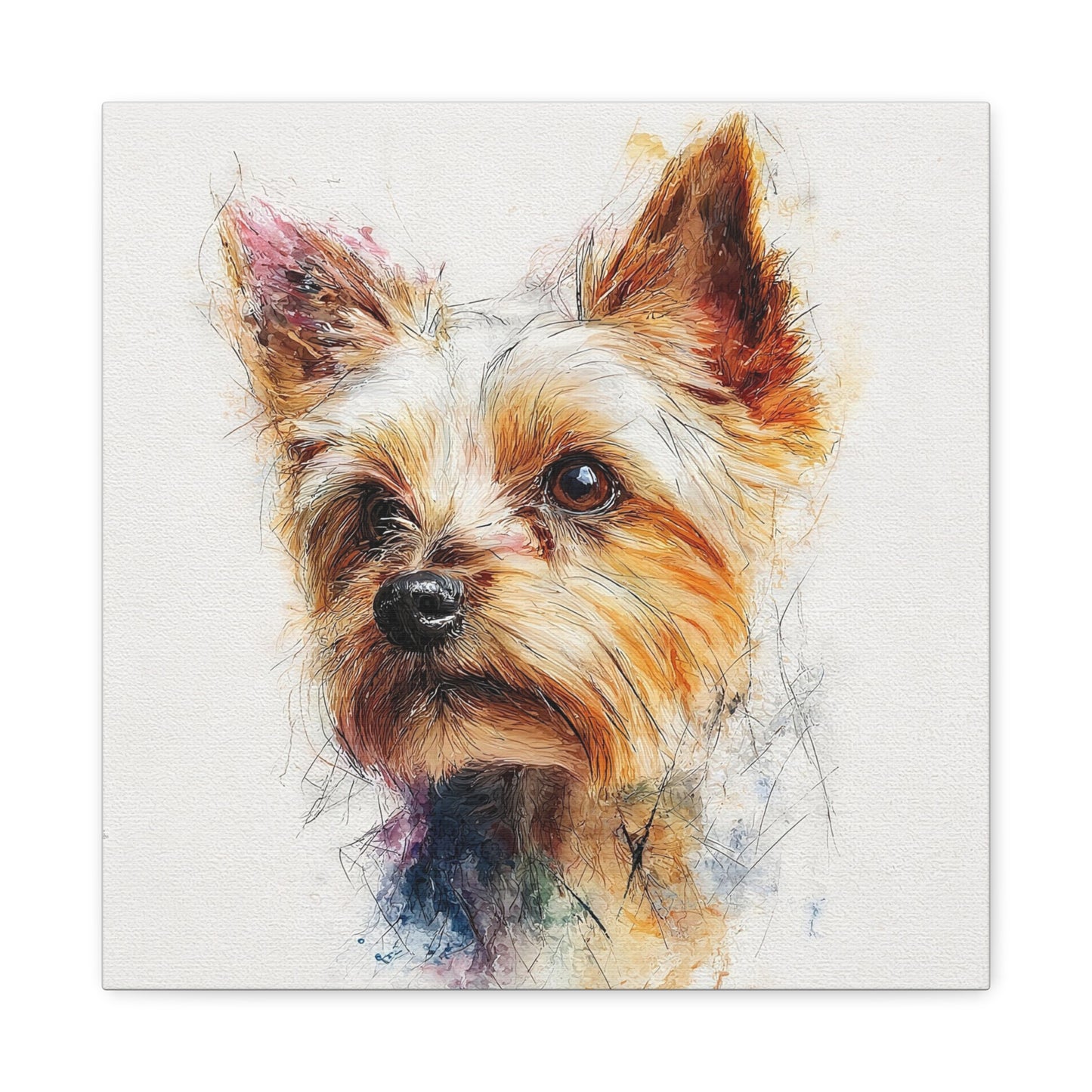 Yorkshire Terrier Dog Portrait Canvas Art