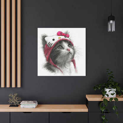 Adorable Cat Canvas Art, Cute Kitty Wall Decor
