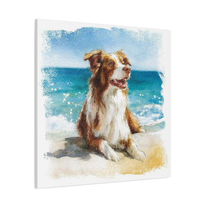Beach Pup Canvas Art, Dog Lover Decor