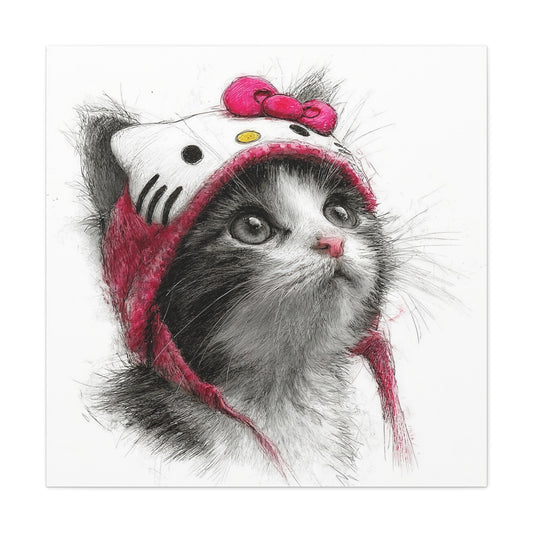 Adorable Cat Canvas Art, Cute Kitty Wall Decor