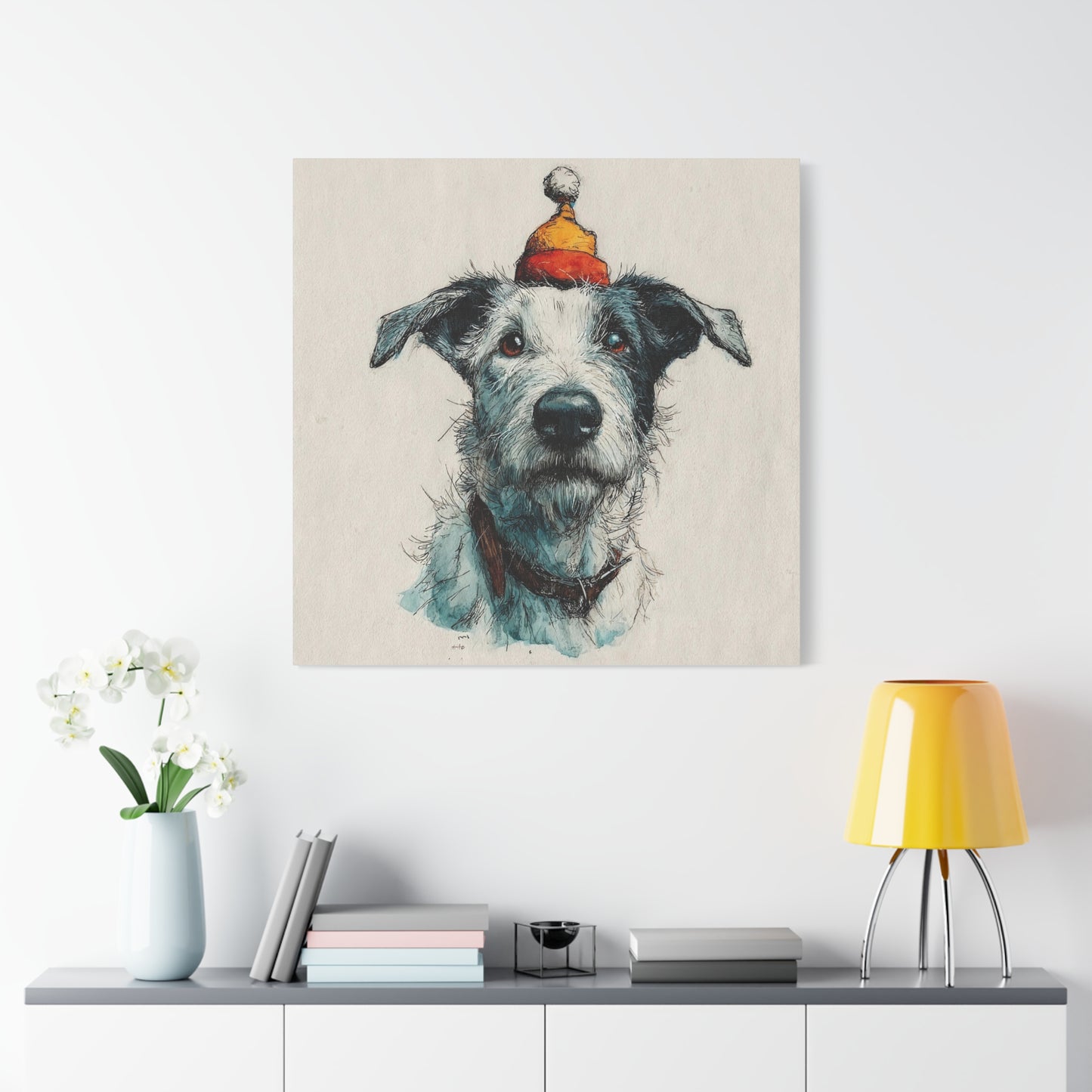Whimsical Dog Art Canvas Print